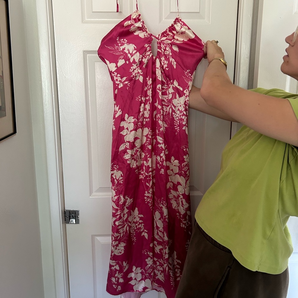 Reformation Pink and White Floral Dress